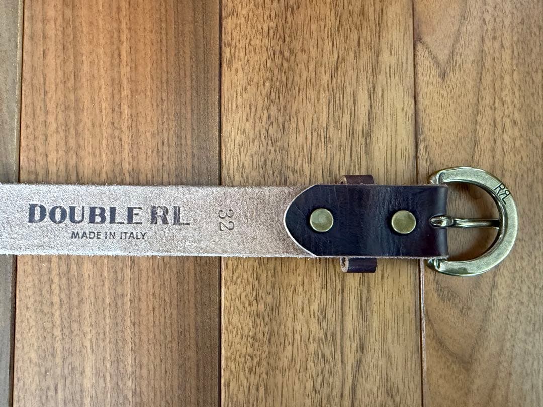 新品未使用RRL ヴィンテージ加工 プレーンベルト ダークブラウン 32インチ