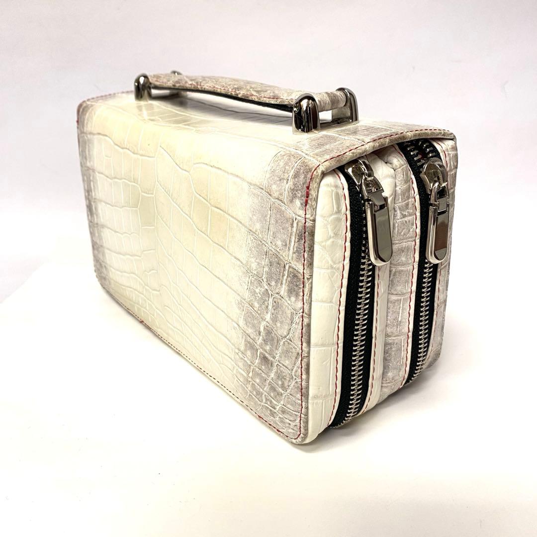 美品　定価55万　モードアレーズ　ヒマラヤクロコダイル　特注セカンド２連ジップ