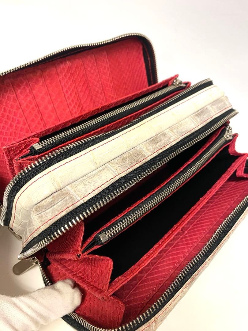 美品　定価55万　モードアレーズ　ヒマラヤクロコダイル　特注セカンド２連ジップ