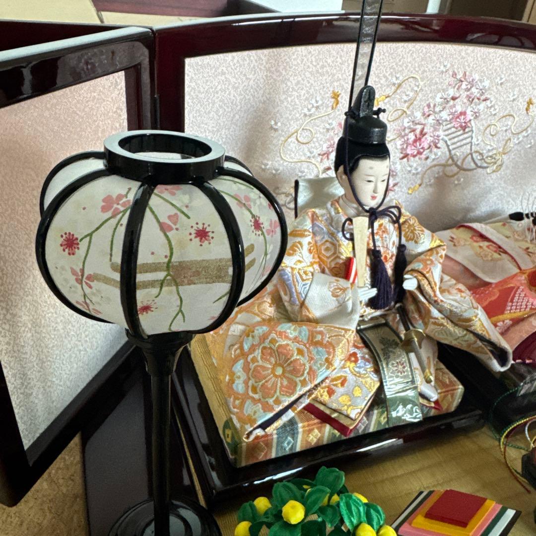 祐月　雛人形　初節句　収納飾り箱付きタイプ