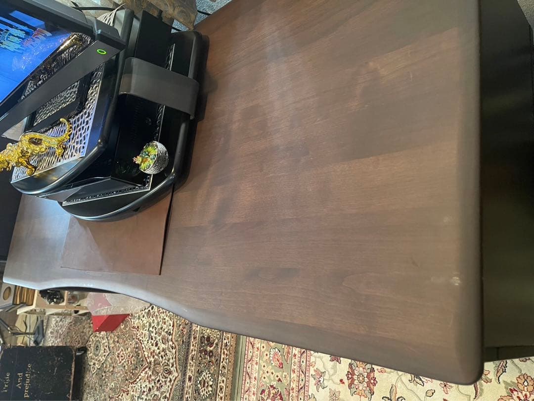 【160cm】デスク、両袖デスク、160cm、ブラウン、スチール脚、北欧