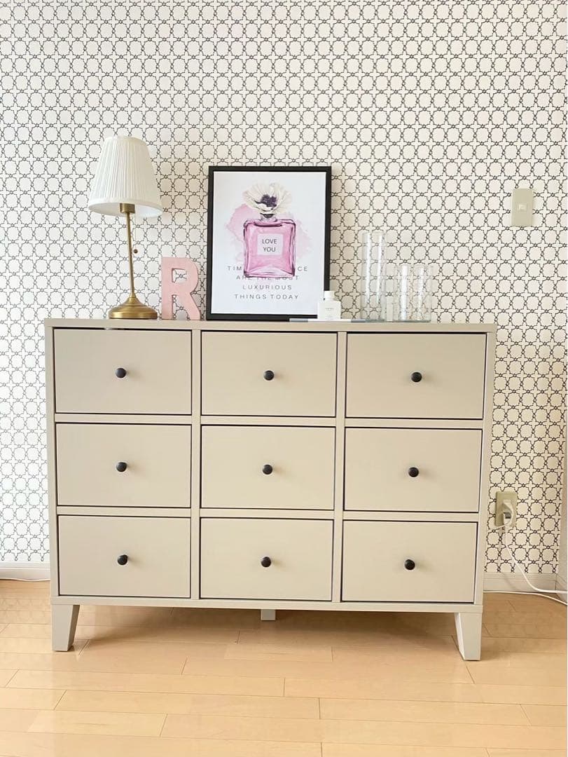 【IKEA BRYGGJA（ブリュッグヤ）チェスト／ライトグレー】