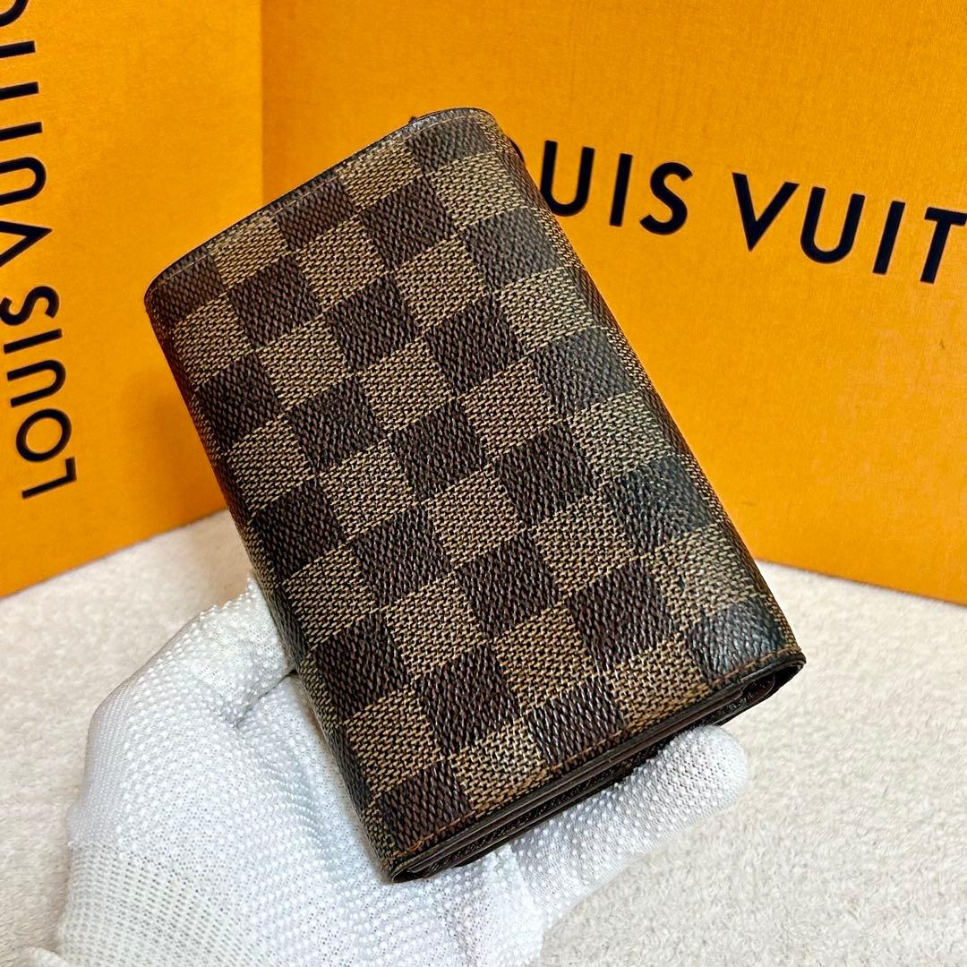 ルイヴィトン　ダミエ　二つ折り財布　トレゾール　ポルト