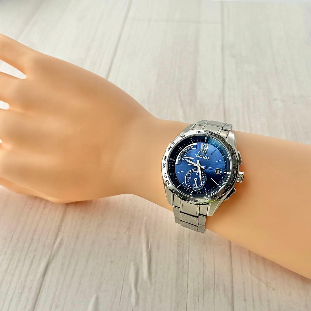 ☆500本限定☆542 セイコー ブライツ 7Pダイヤ デュアルタイム