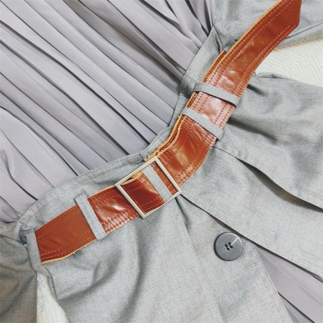 美品AMERI VINTAGE ロングコート 春秋 プリーツ ステンカラーコート