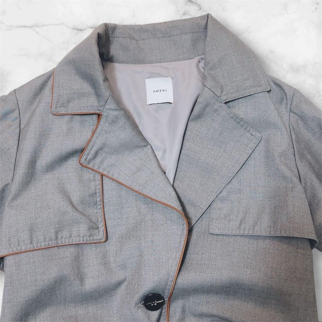 美品AMERI VINTAGE ロングコート 春秋 プリーツ ステンカラーコート