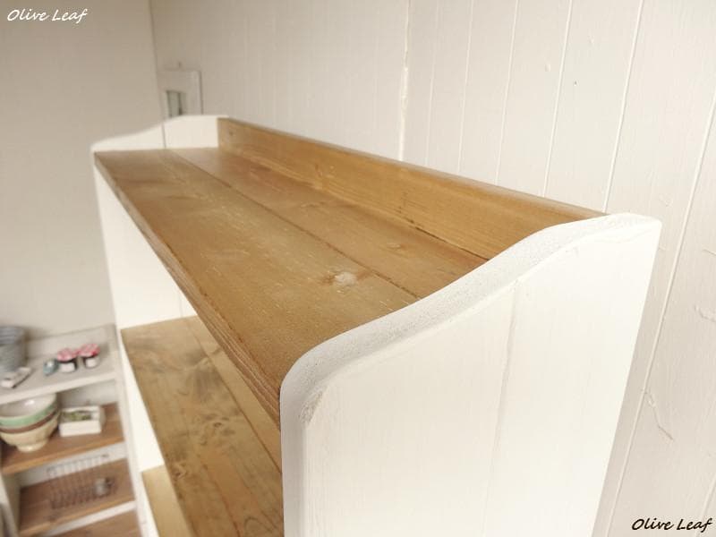 サイズ、デザインオーダー可！6段カップボードW64シャビーホワイト●受注製作