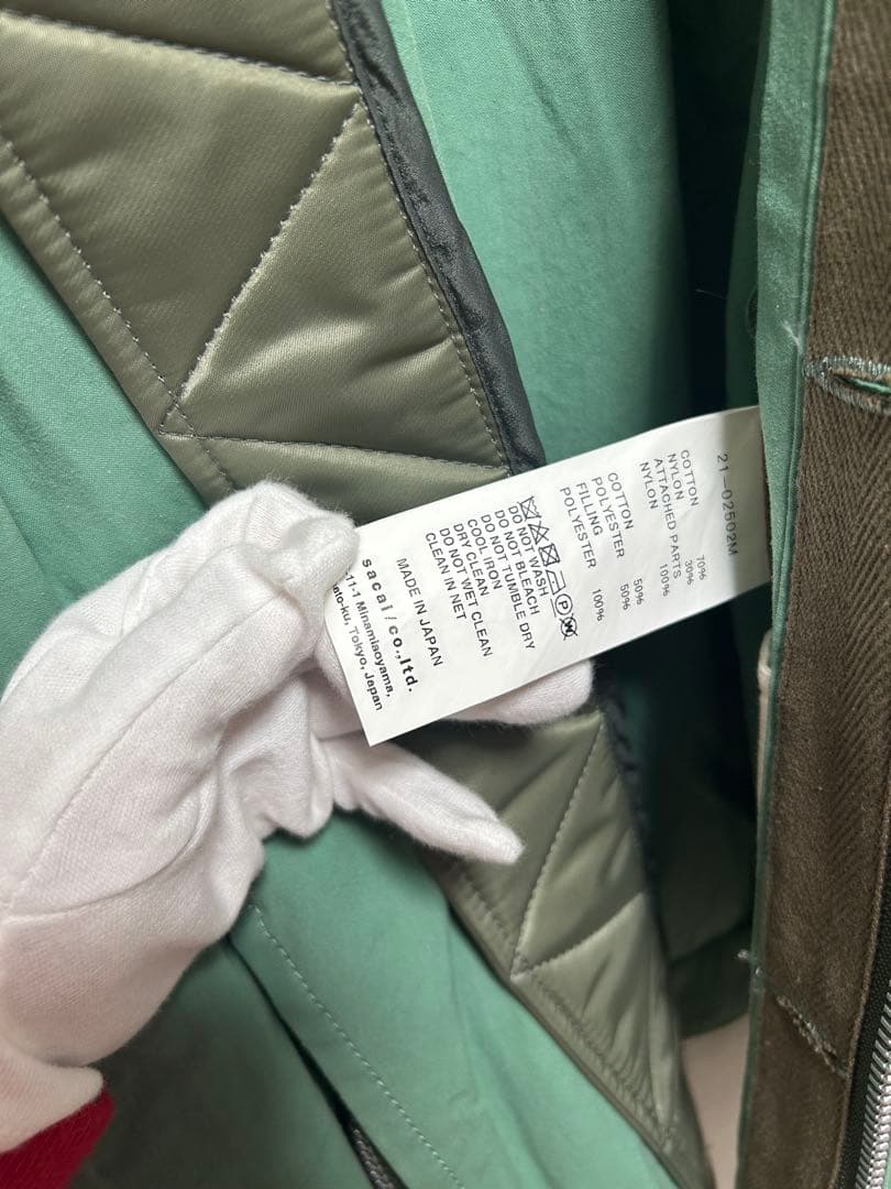 sacai 21SSコットンナイロンオックスフォードブルゾン