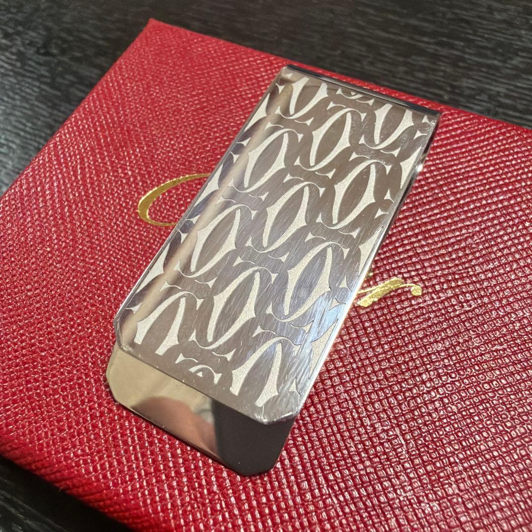 美品◎Cartier カルティエ マネークリップ Cドゥカルティエ シルバー