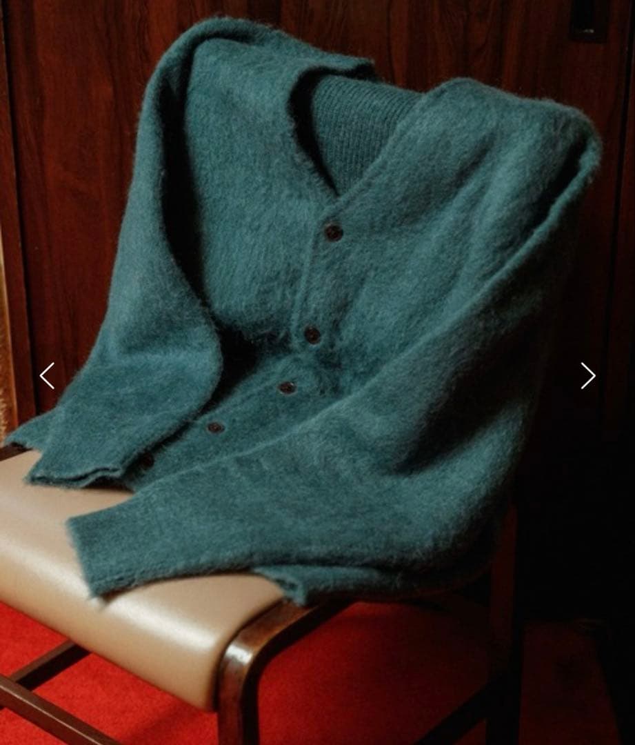 【極美品・希少L】WLT モヘアカーディガン グリーン アダムエロペ