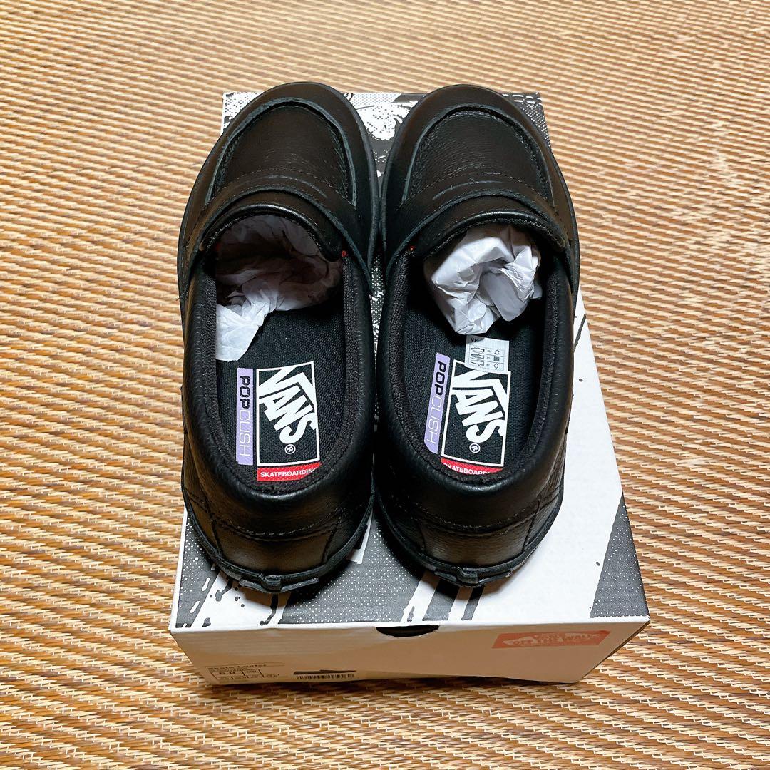 VANS スニーカー　スケート　ローファー　レザー　ブラック　24cm
