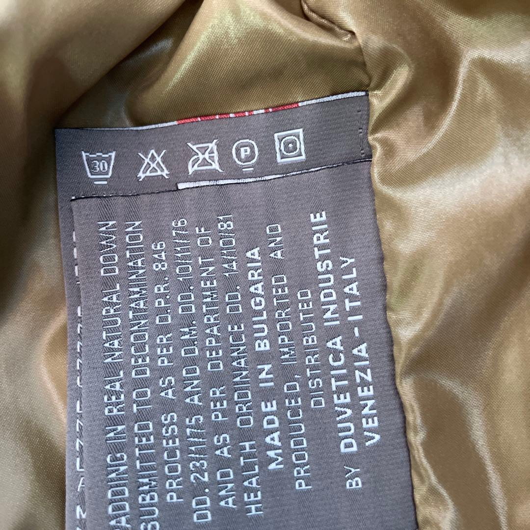 美品デュベチカファーフード付き ベージュ ダウンベスト 44