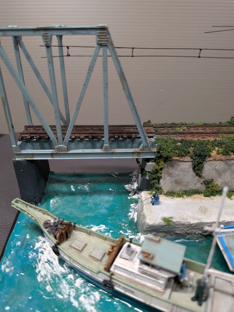 No.60鉄道Nゲージジオラマ車両、漁船、車他付き