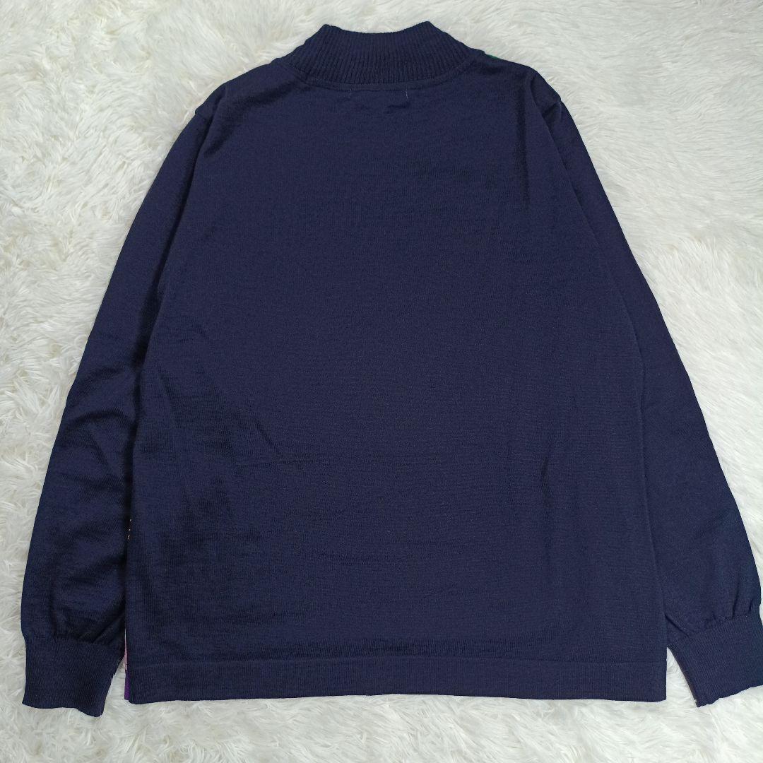 美品✨レオナール現行　希少44サイズ　マルチカラー 長袖ニット　近年モデル