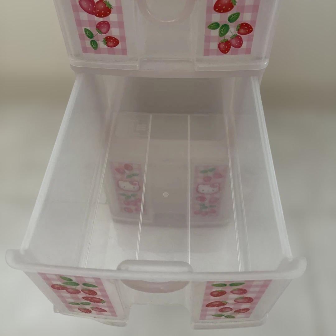 希少 1999年製 ハローキティ 4段チェスト いちご 平成レトロ サンリオ