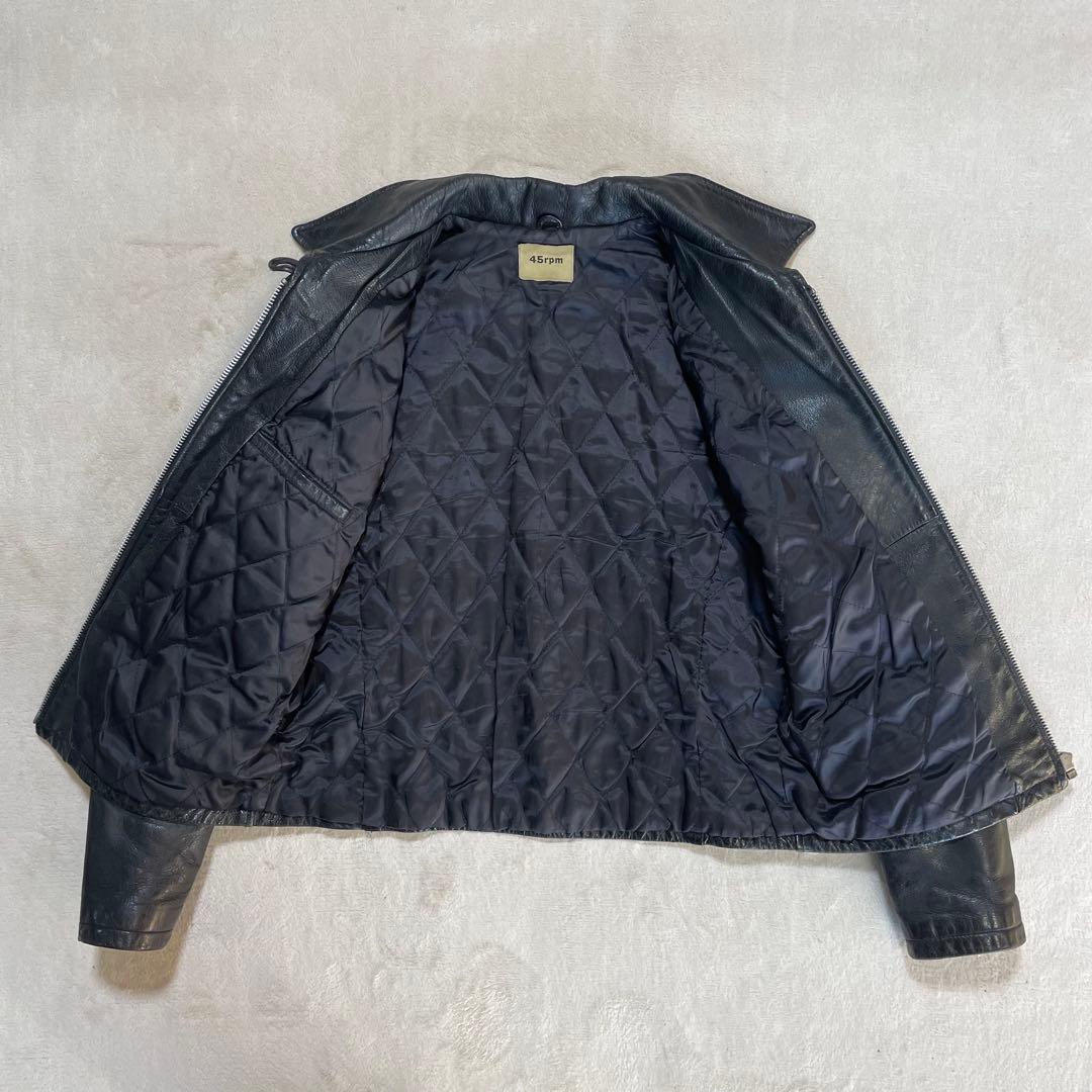 45rpm レザージャケット　キルティング素材　レディース　M