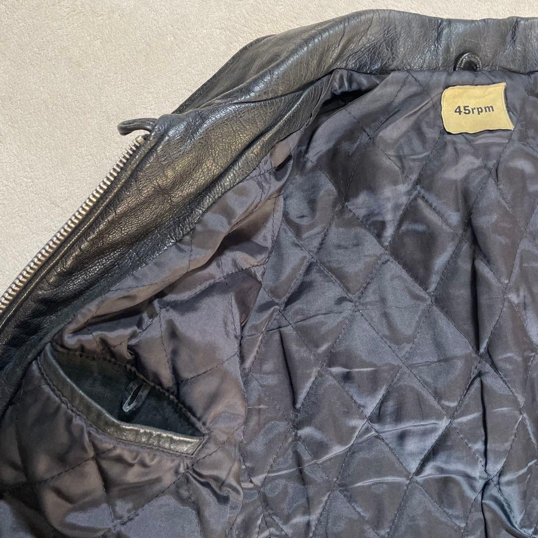 45rpm レザージャケット　キルティング素材　レディース　M