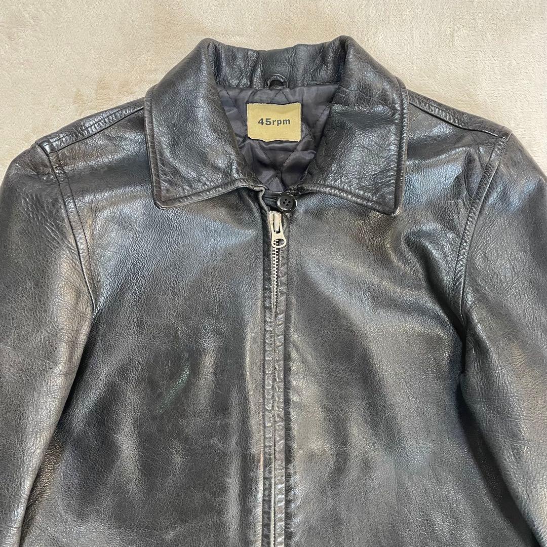 45rpm レザージャケット　キルティング素材　レディース　M