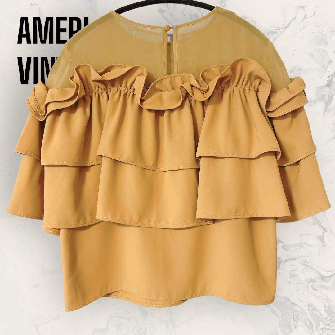 【未使用】 AMERI VINTAGE UNDULATE SHEER TOP