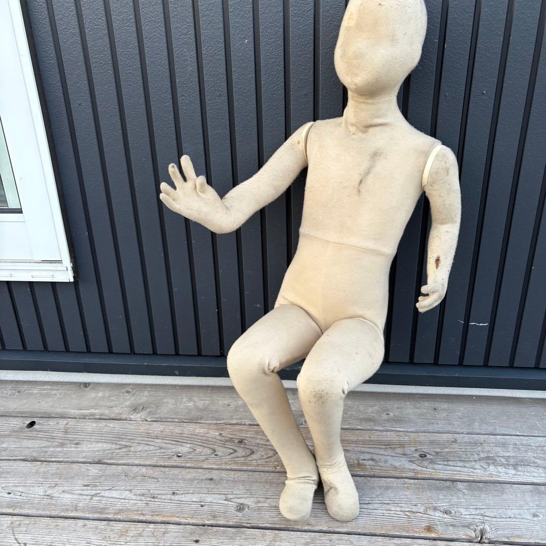 昭和レトロ 布製 子供マネキン 可動式トルソー 人体モデル 店舗什器ポージング