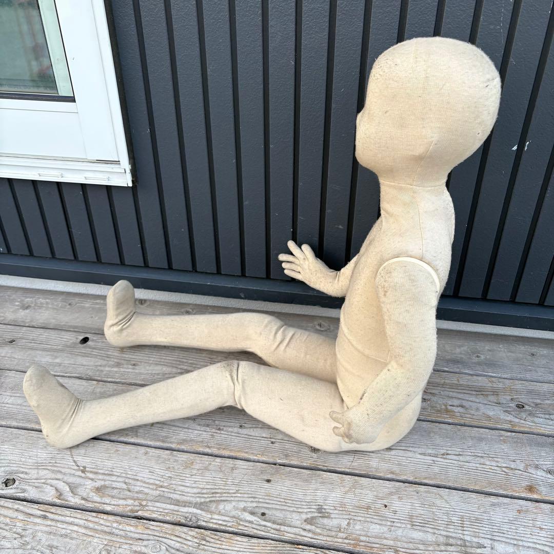 昭和レトロ 布製 子供マネキン 可動式トルソー 人体モデル 店舗什器ポージング