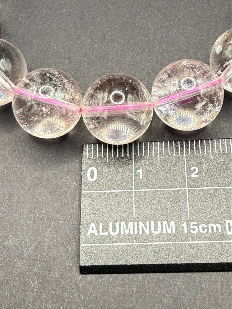 天然石 ピンクサゲニティッククォーツ ブレスレット （内周・16-17cm） ①