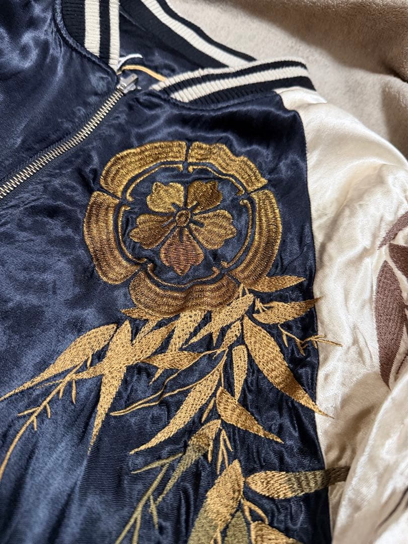 ２面用 絡繰魂 虎 花 日本限定 スカジャン vintage レーヨン