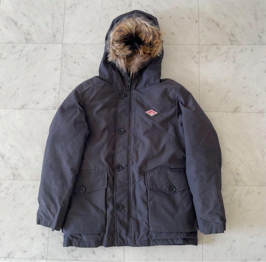 カ*ム様 DANTON タッサー ダウンジャケット 38 ラクーンファー ダウン