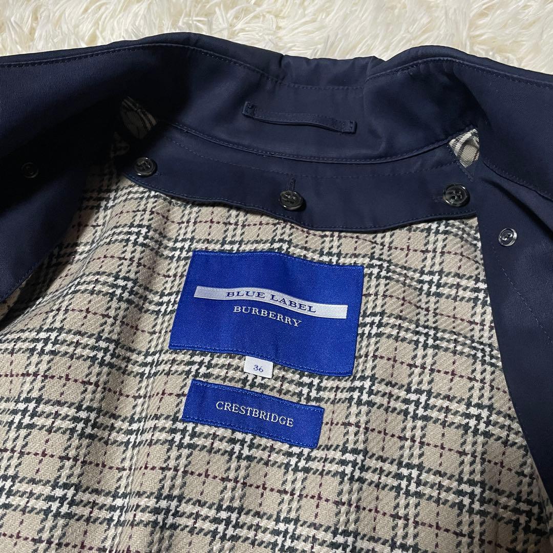 バーバリーブルーレーベル クレストブリッジ トレンチコート 36 ノバチェック