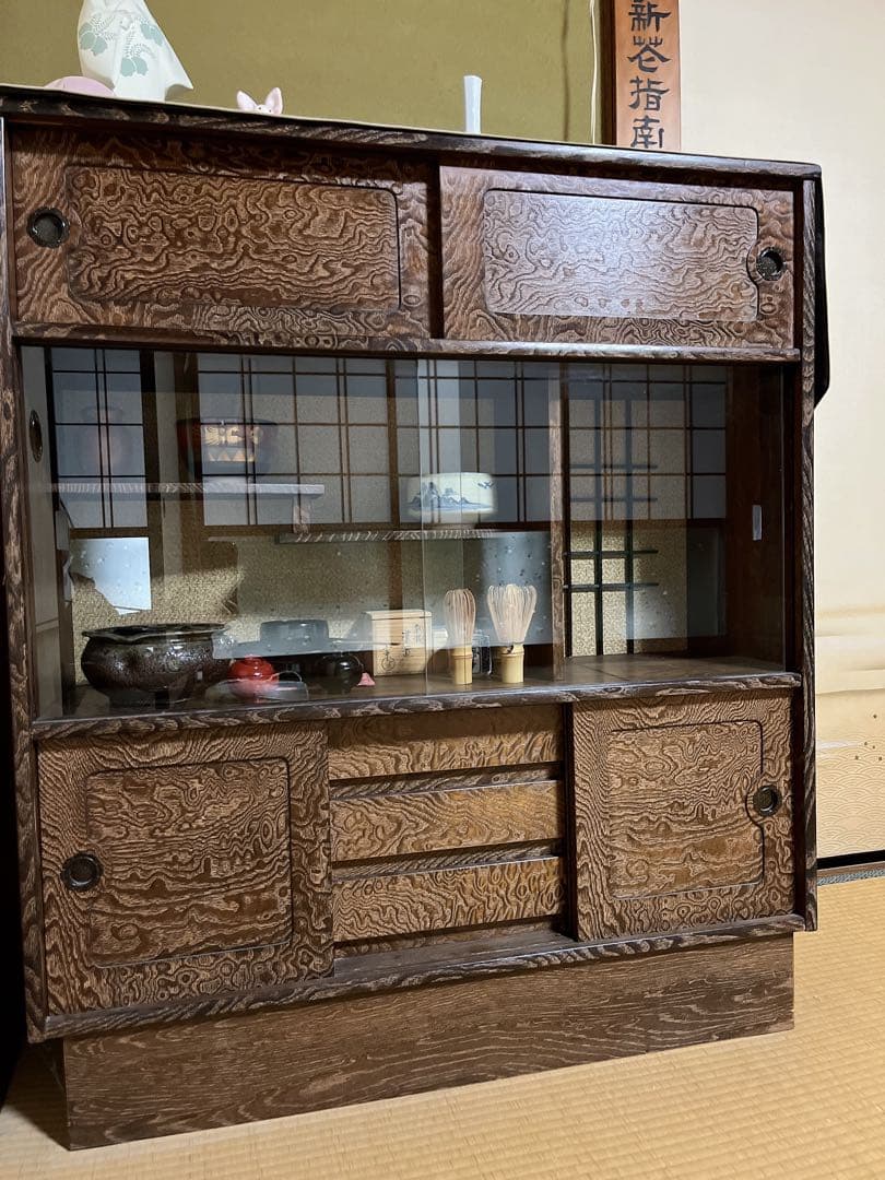 棚　【昭和レトロ】和風飾り棚　茶箪笥　古民家　古家具　アンティーク　ヴィンテージ