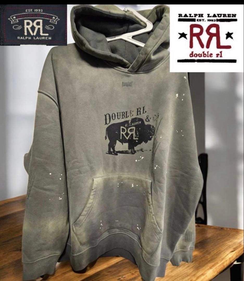 T*u様 RRL Double RL ダメージ バイソン パーカー XL