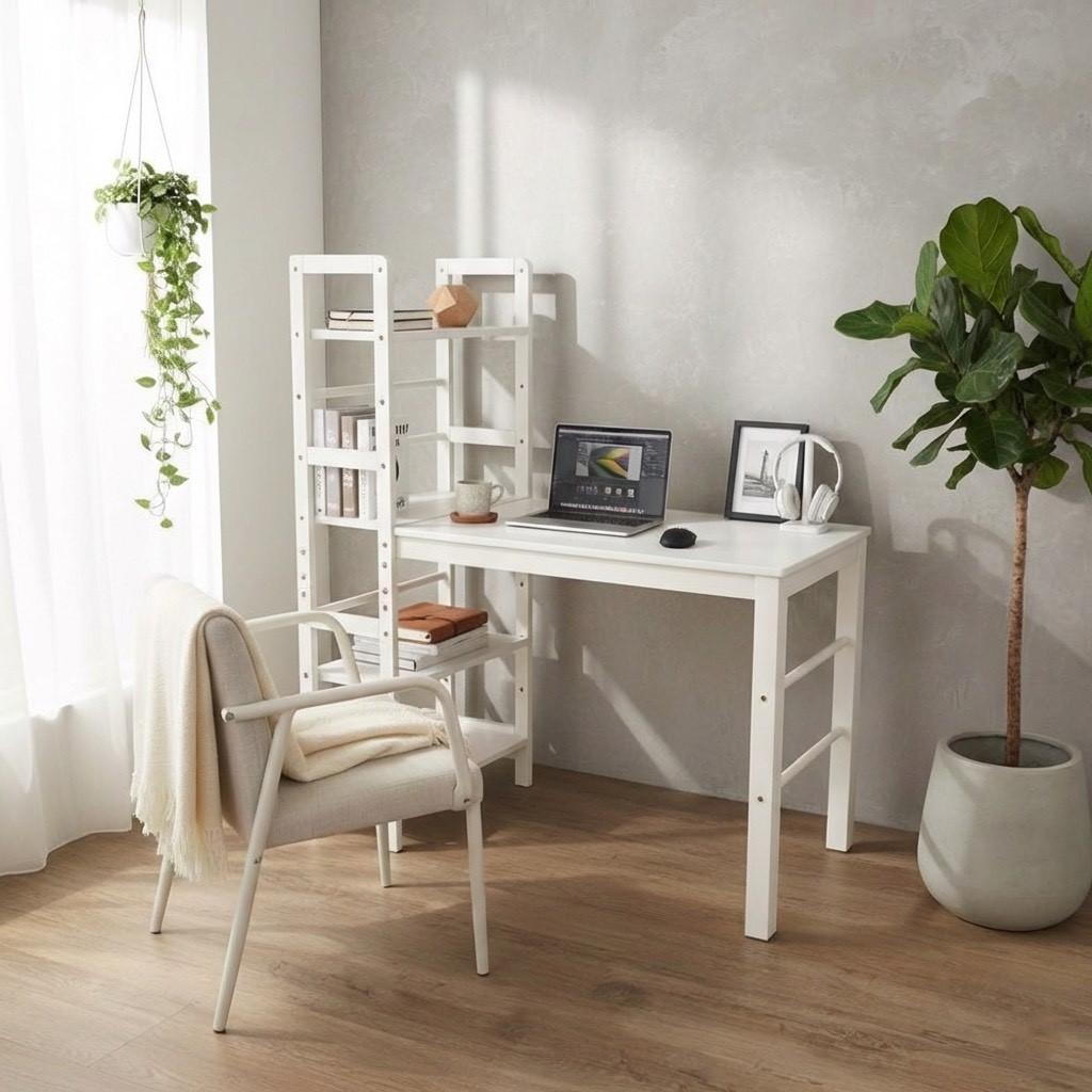 フォロー割【新品】ラック付きデスク　可動式棚　幅105cm　収納　多用途