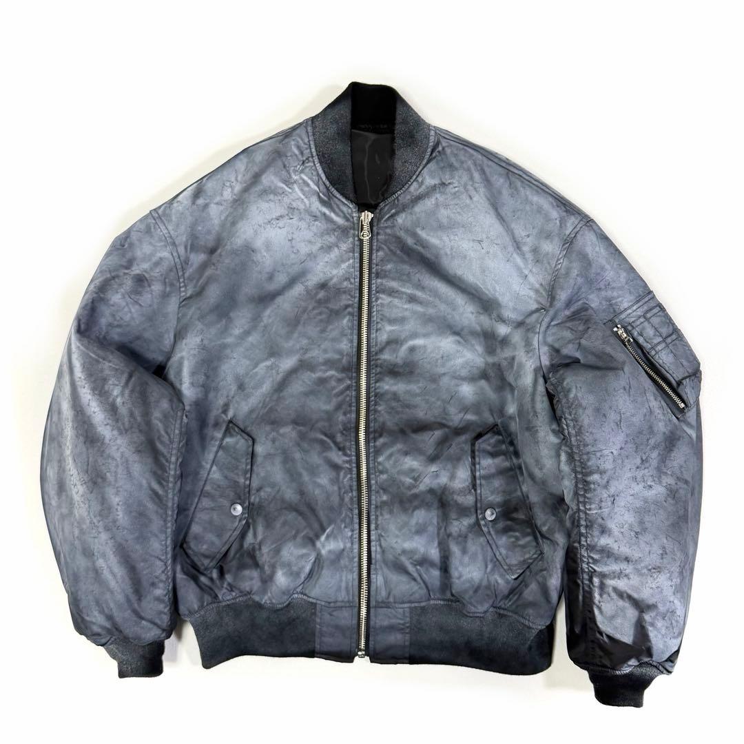 YOKE SPREY PRINTED BOMBER JACKET グレー L