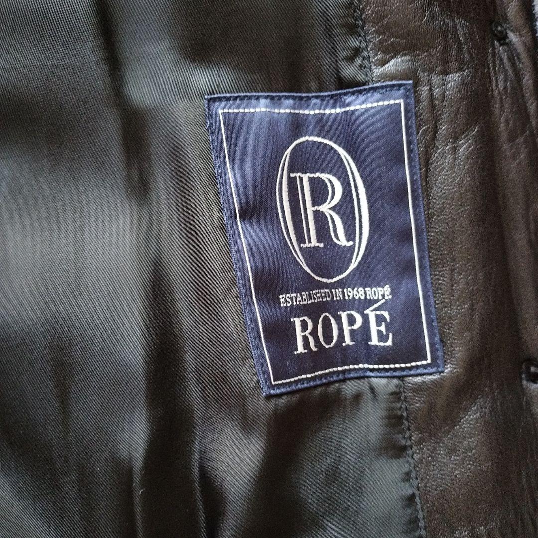 ROPE ラムレザー キルティングコート 金ボタン 羊革 ブラック