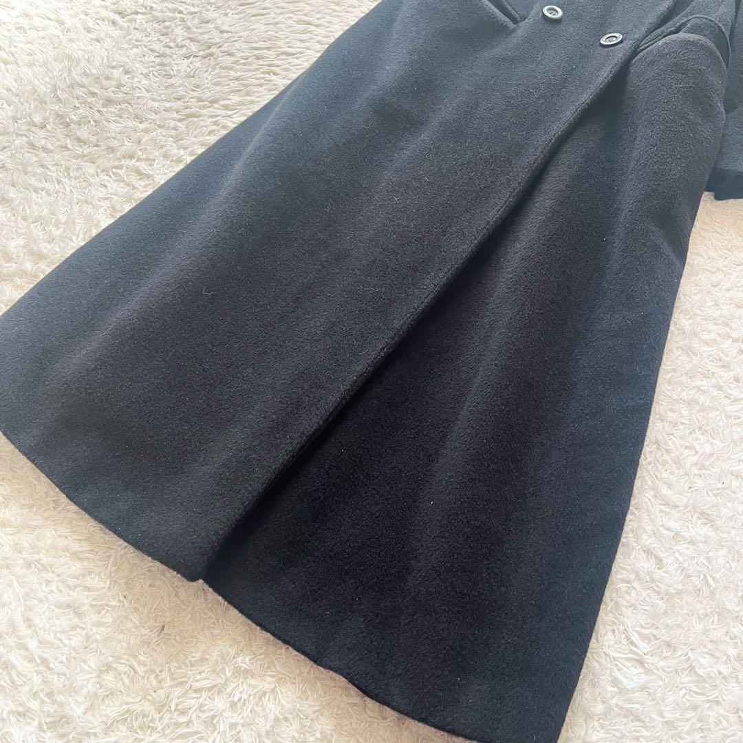 着丈126cm マックスマーラ &コー ダブルブレストコート モヘヤ ブラック