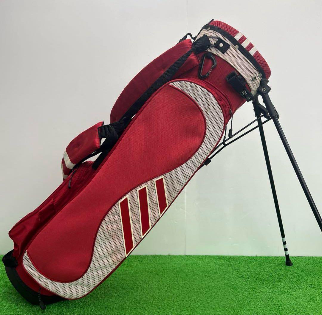 adidas アディダス キャディバッグ 8インチ ゴルフバッグ　レッド　中古品