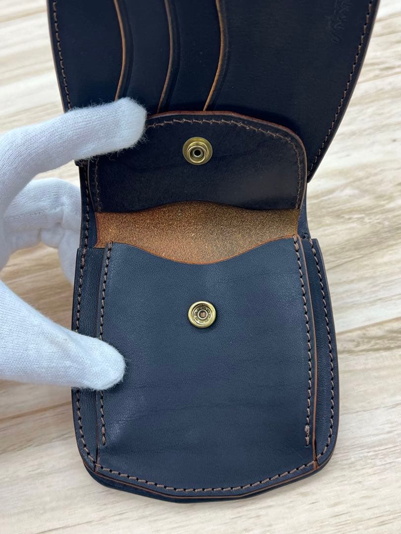 MANIFOLD マニフォールド クロコ型押し 折り財布 レザー