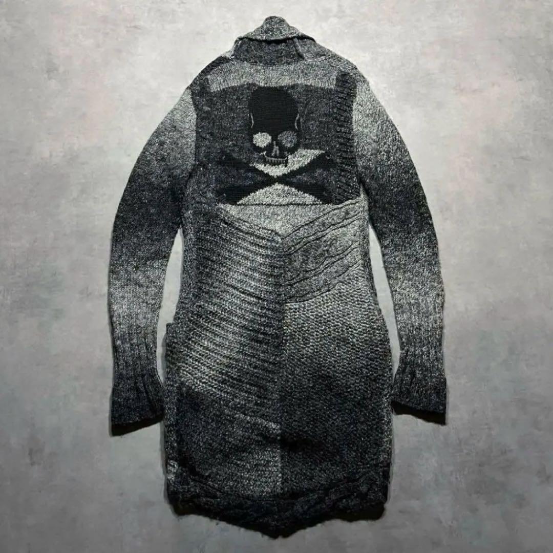“Roen” skull knit long cardigan gown y2k
