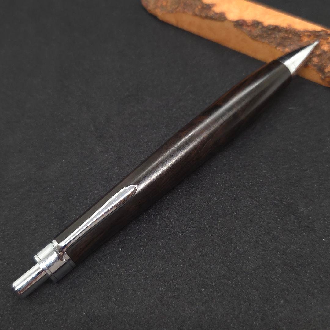 No.37ハンドメイド木軸シャーペンアフリカンブラックウッド杢