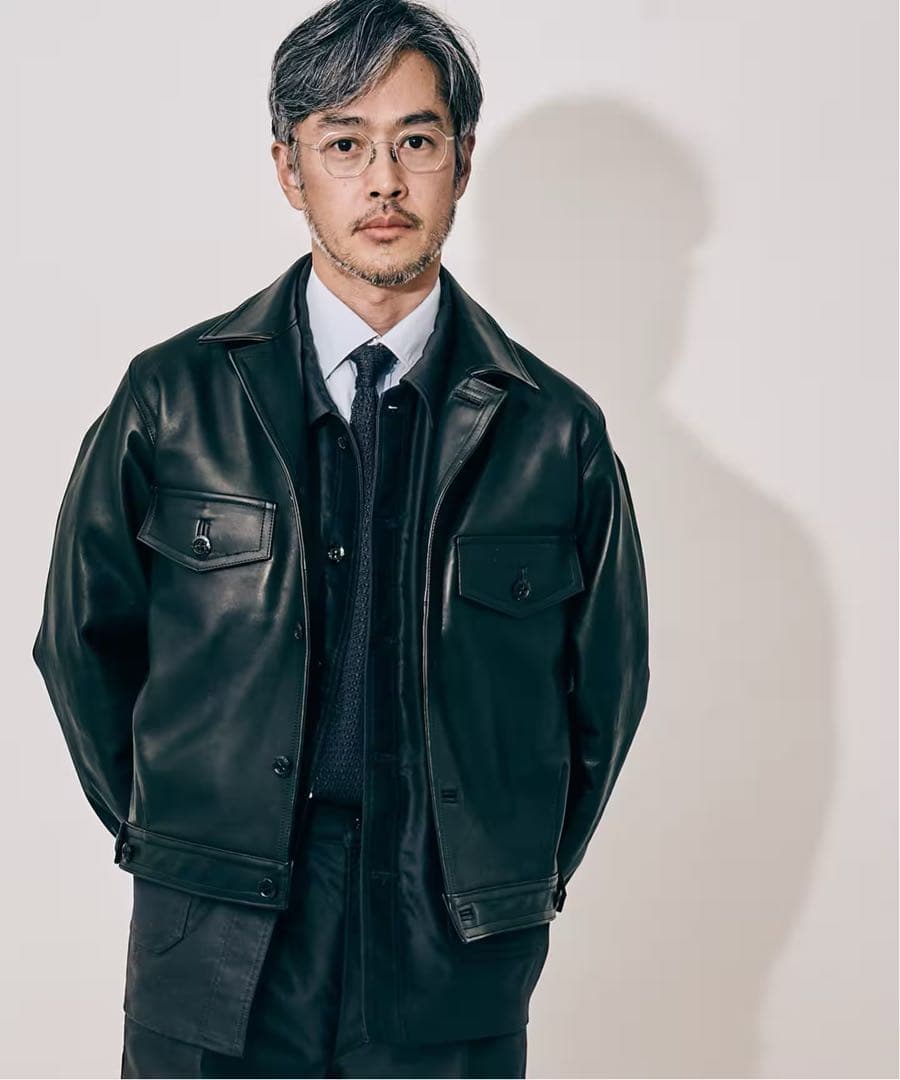 L’etiquette LEATHER CYCLIST JACKET