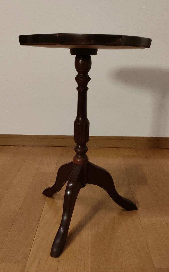 サイドテーブル 花びら型天板 木製 八角形 ヴィンテージ アンティーク