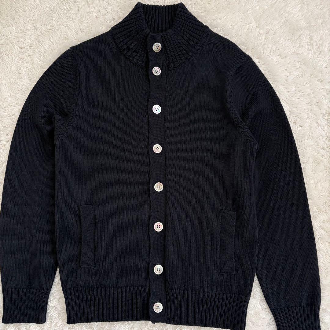 Matthas 鎌倉シャツ 134 スタンドカラーカーディガン M ネイビ