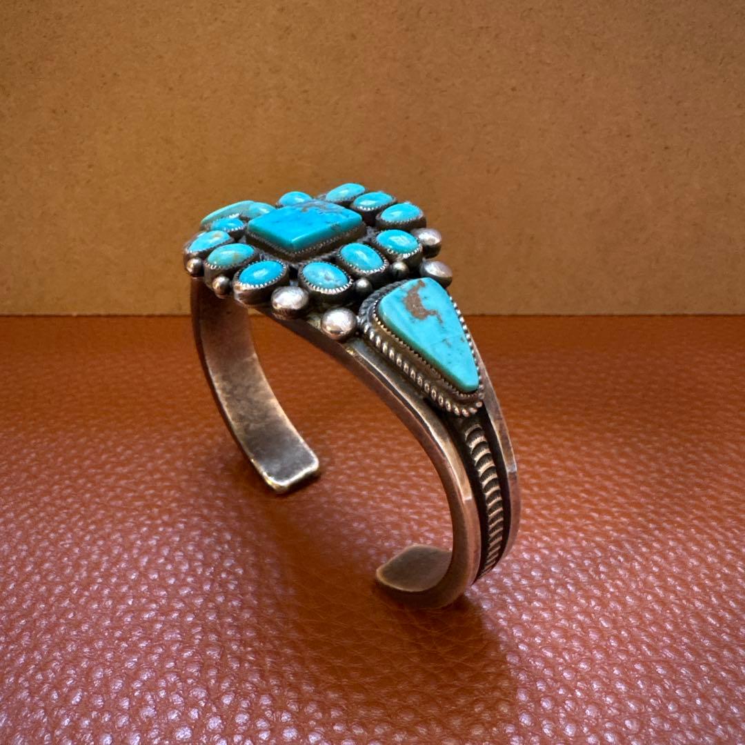 インディアンジュエリー　ナバホ族 カルヴィン　マルチネス作　ターコイズバングル