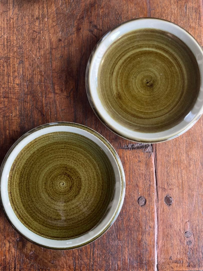  ロールストランドMAYA オリーブグリーン皿 2枚セット