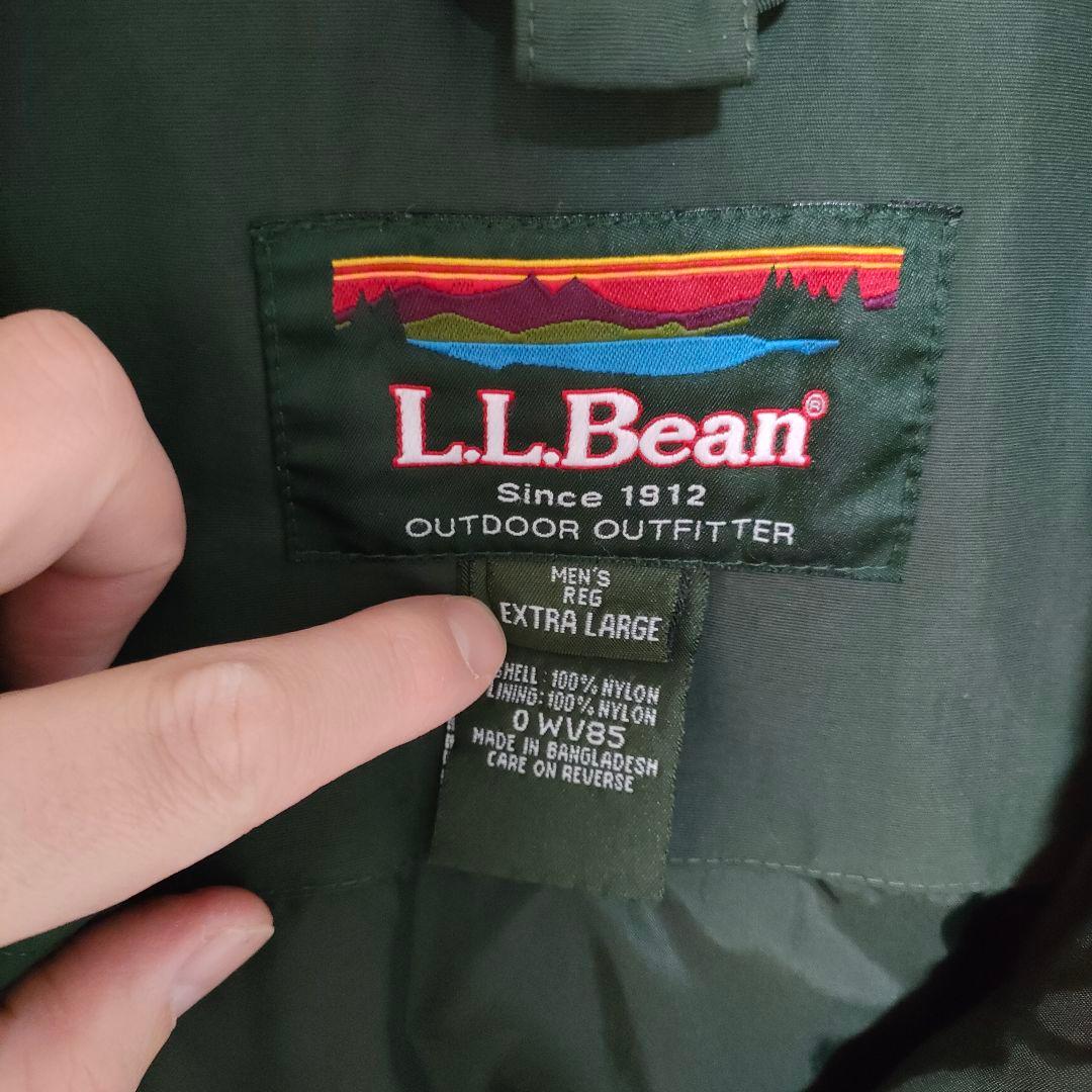 エルエルビーン マウンテンパーカー ナイロンジャケット 刺繍ロゴ XL 緑