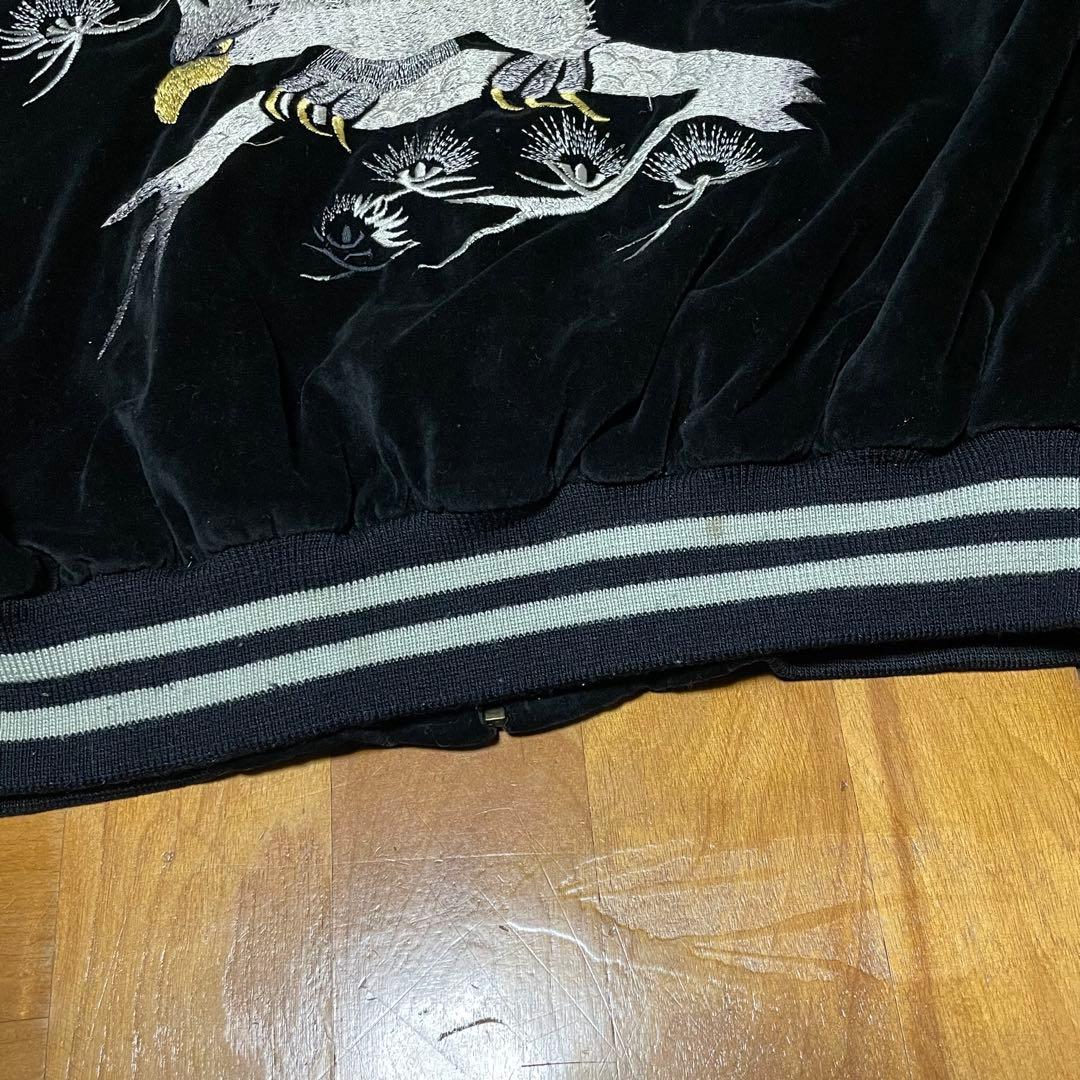 【希少】 初期JUNGLE STORM 別珍 ベロア スカジャン 刺繍 鷹 龍