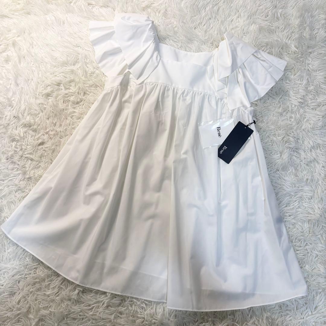 24SS タグ付✨ルネ ギャザーフリルブラウス 36サイズ 白