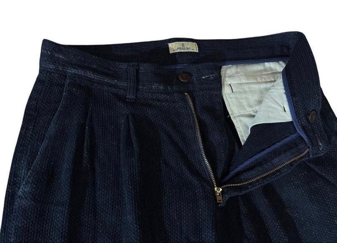 状態良　ジャパンブルージーンズ インディゴ刺し子スラックス　モンペ　28 藍色