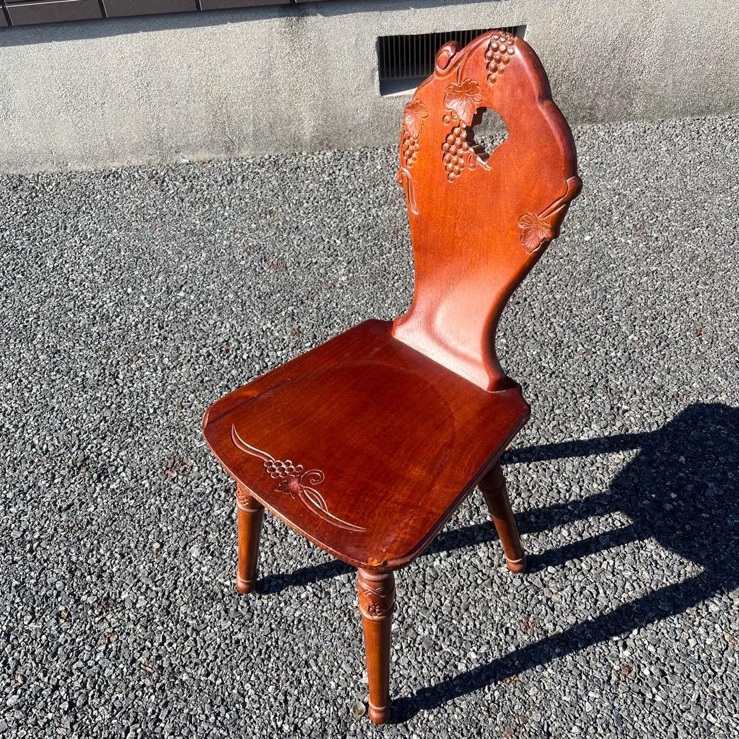 吉川商事 ダイニングチェア　アンティーク　葡萄彫刻　マホガニー材