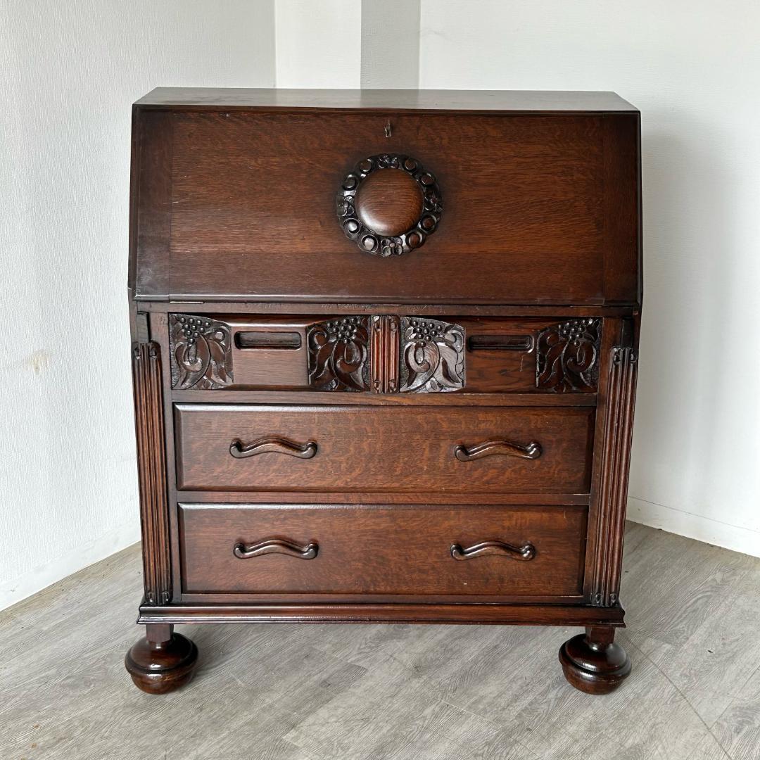 イギリス アンティーク 家具 ライティング ビューロー 英国 チェスト 532A